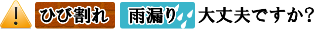 ひび割れ・雨漏り大丈夫ですか？