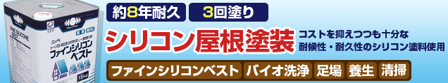 約8年耐久シリコン屋根塗装