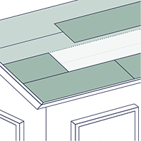 防水紙の上に新しい屋根材を葺きます。